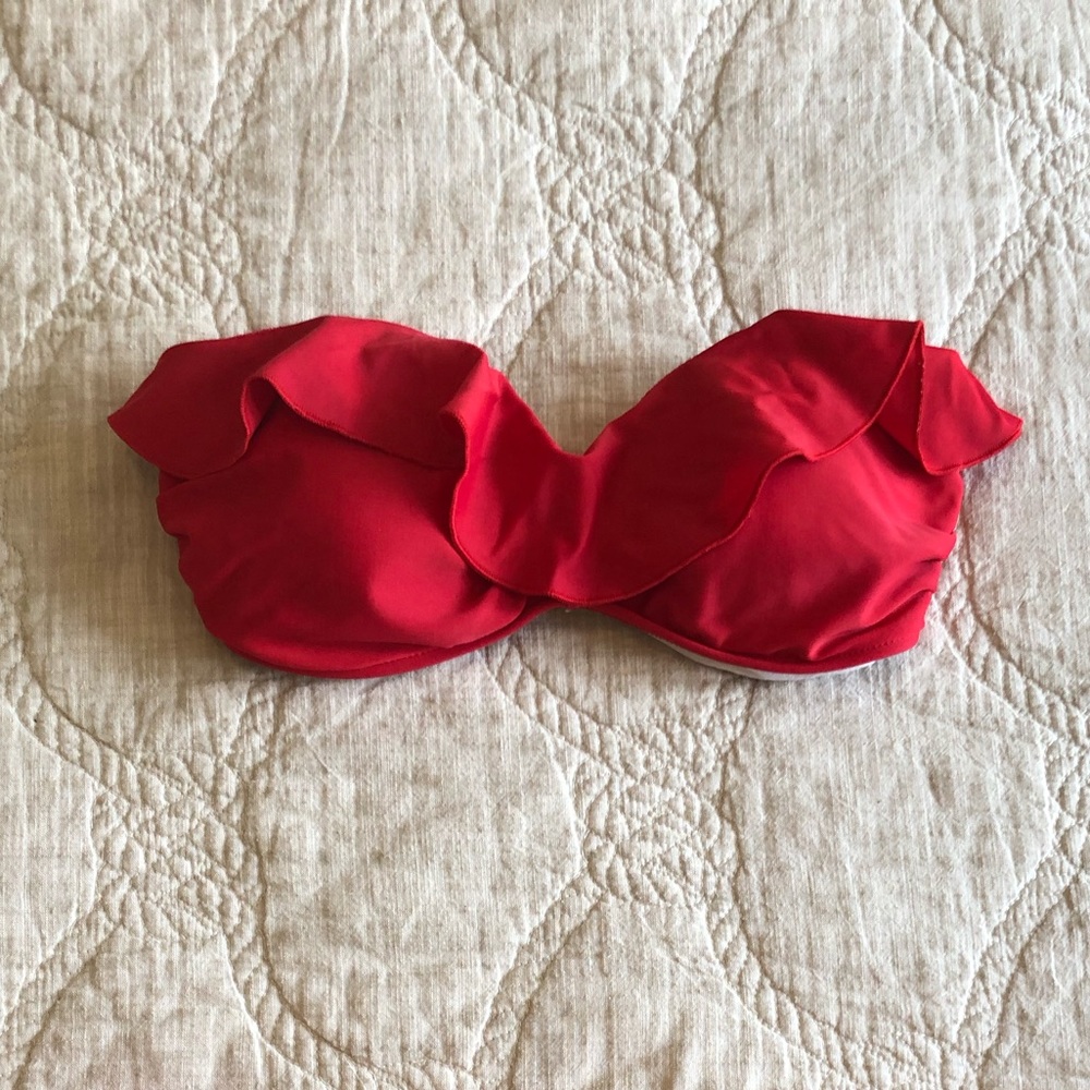 Seafolly Red Frill Bikini Top